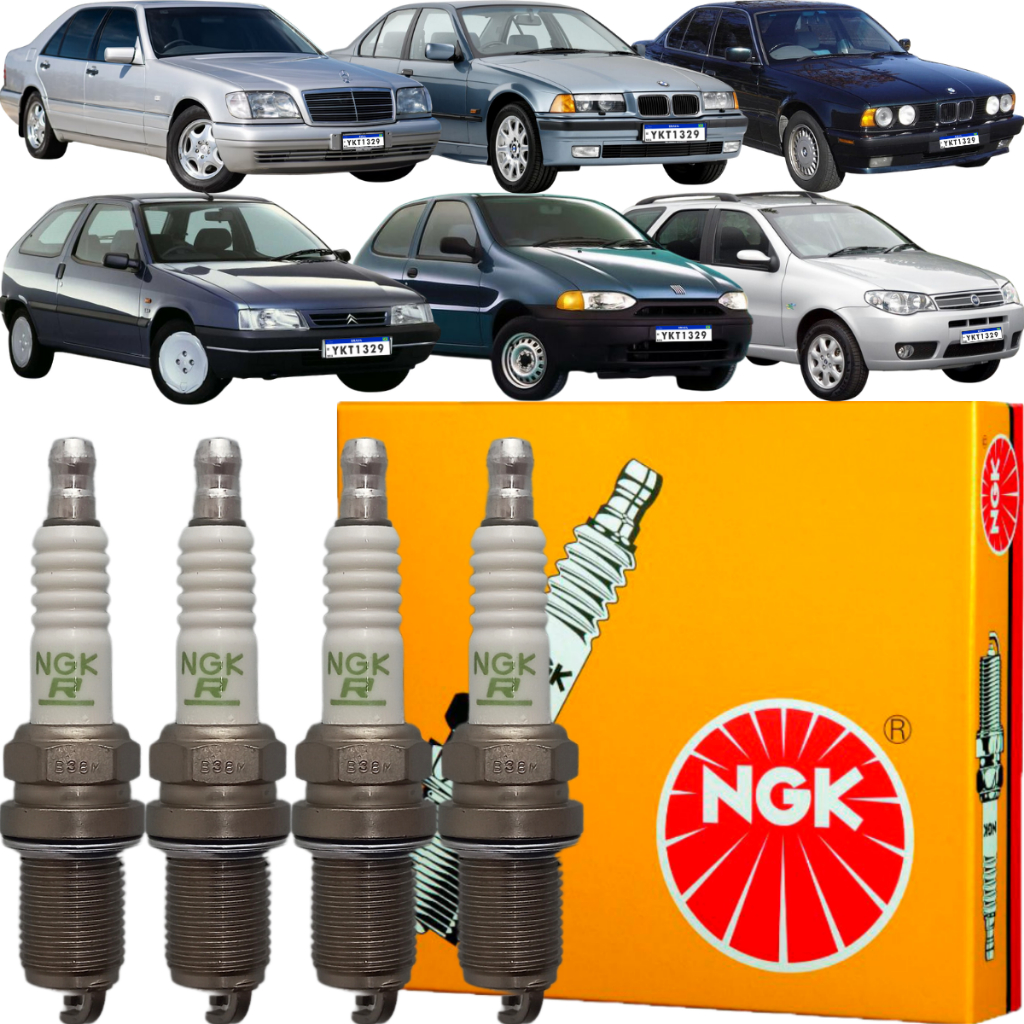 Jogo de Velas Original NGK A4 C3 Doblo Fiorino Vectra Zafira em Oferta na Shopee