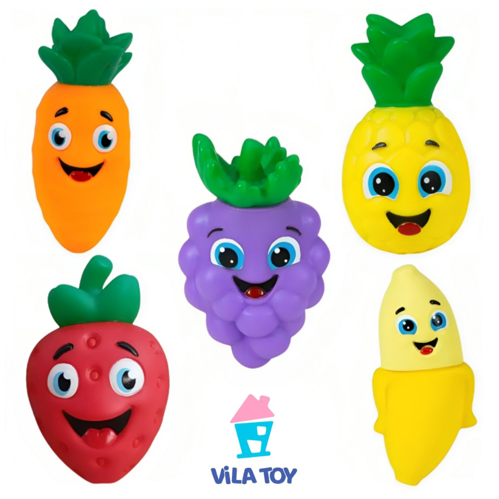 Mordedor Frutinha com Chocalho Divertido Vila Toy Macio Lavável e Atóxico +2 Meses em Oferta na Shopee
