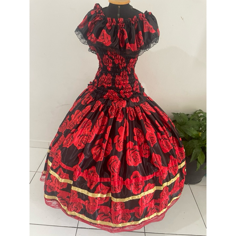 Saia Longa e Blusa Cetim Estampada  - Feita Sob Encomenda - Moda Religiosa