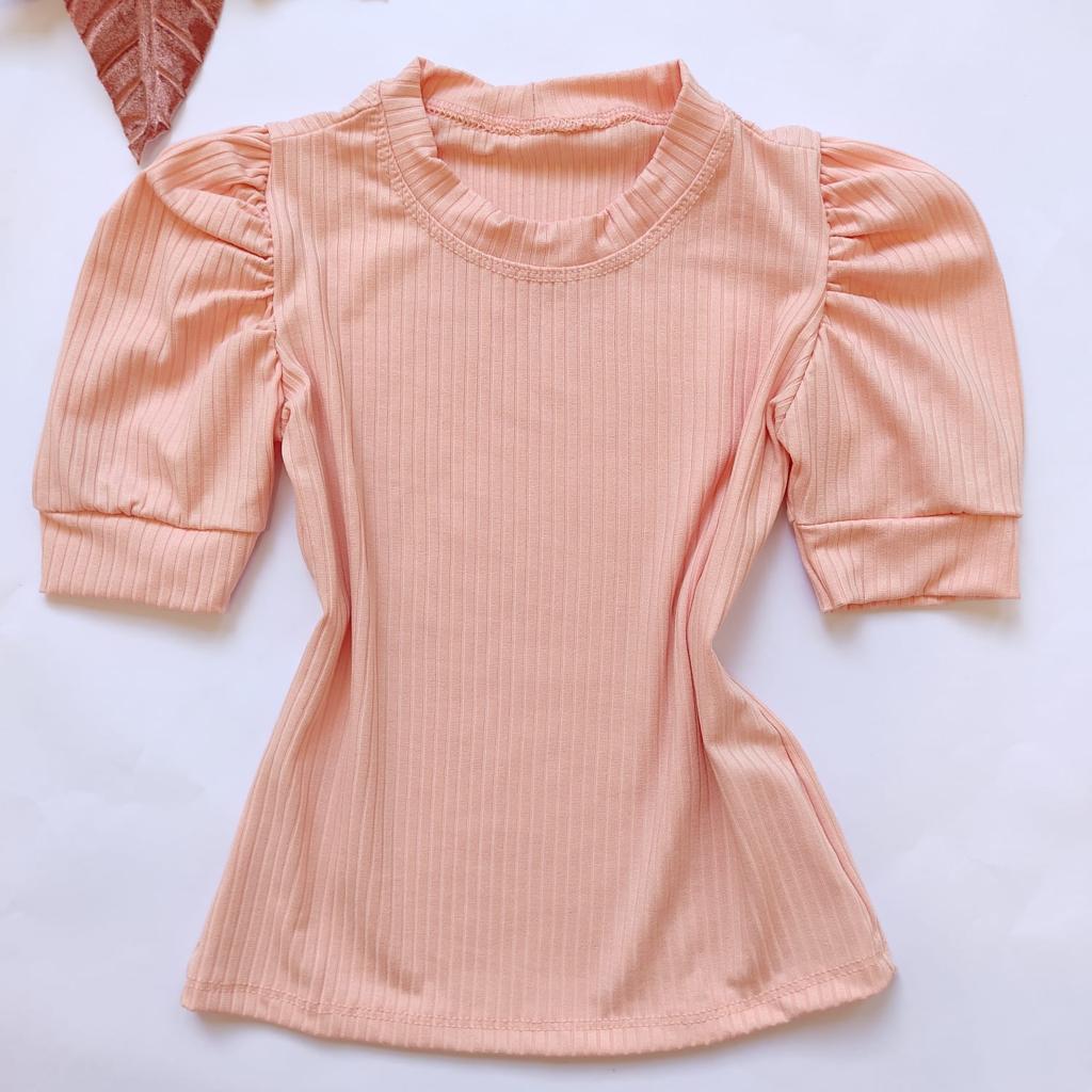 Blusa Manga Bufante Infantil Roupa de Menina Luxuosa Princesa Blogueira Blogueirinha