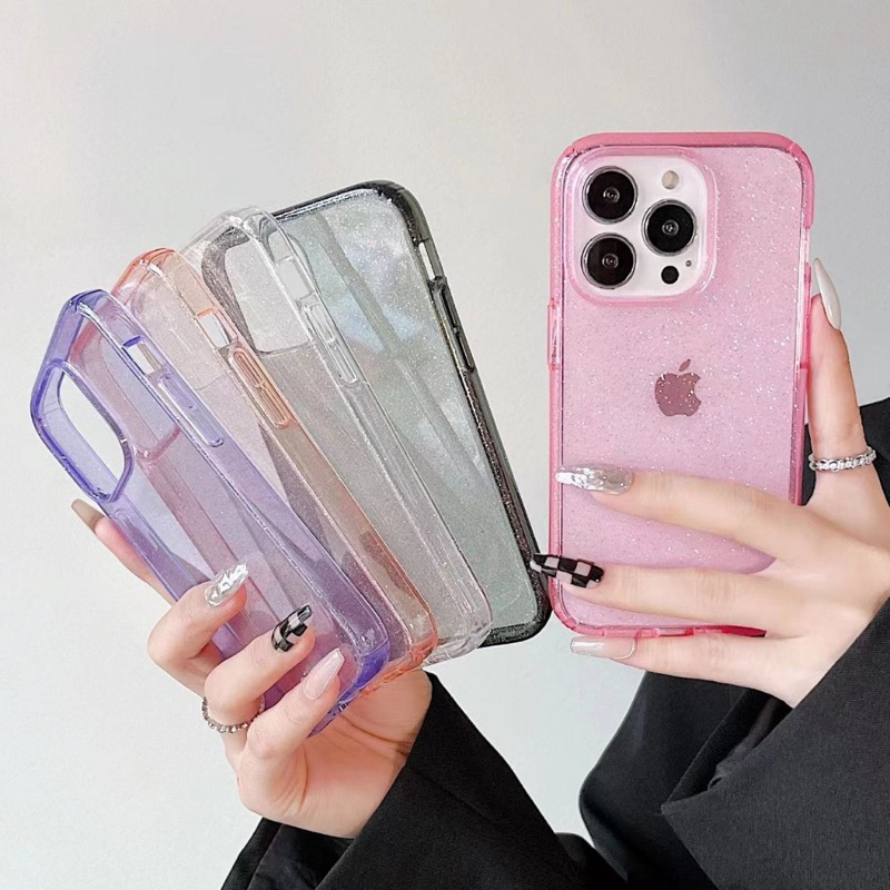 Capa Capinha Case De Luxo Com Gliter Brilho Purpurina Para IPhone