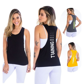 Camiseta Regata Feminina Cavada Trainning Preto