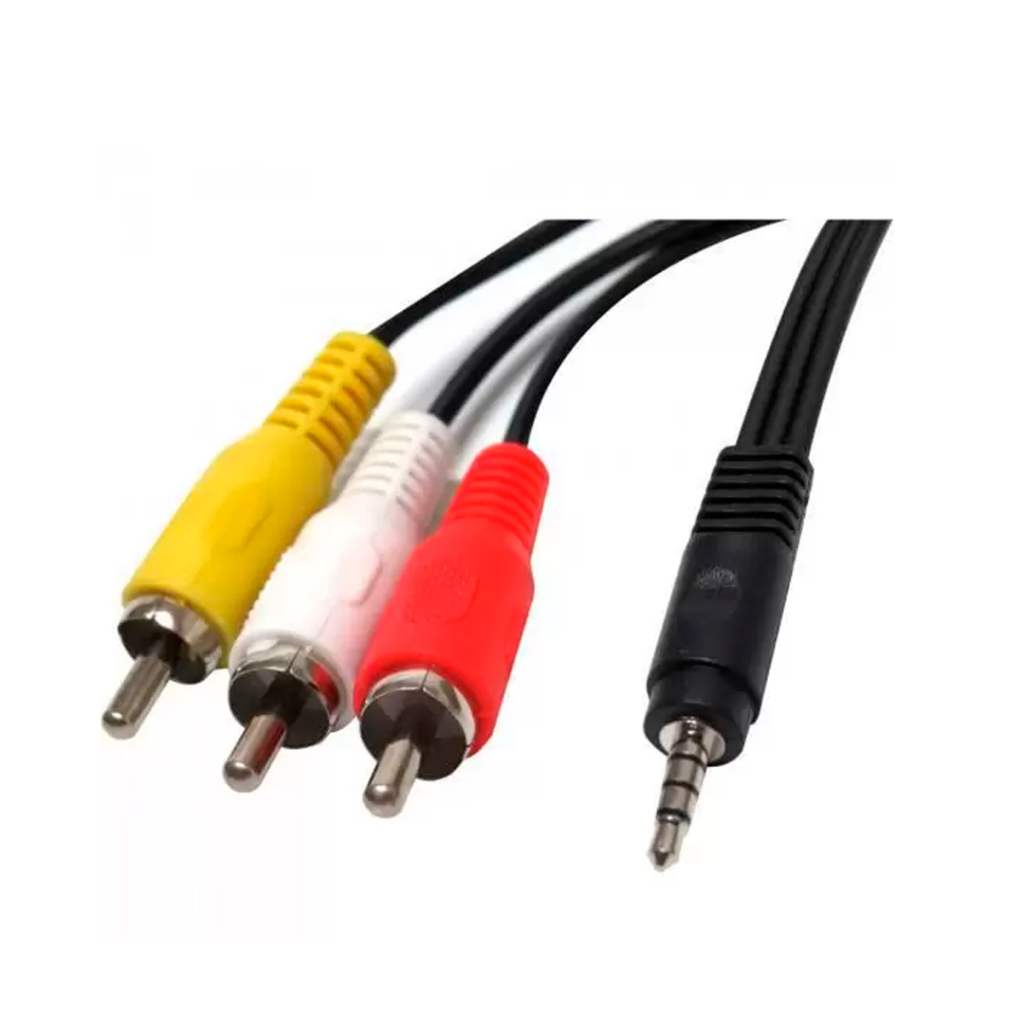 Cabo P2 Para 3 RCA TV Midiabox Receptor Áudio Vídeo TV Tubo