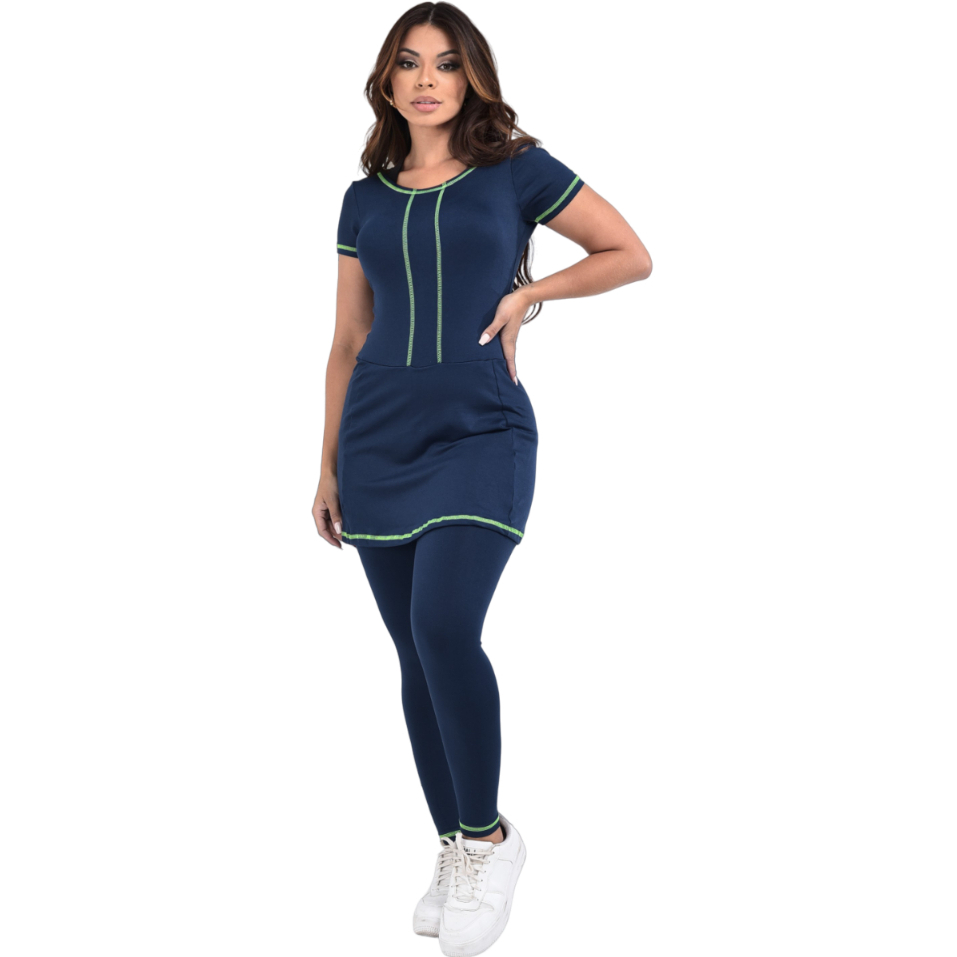 Macacão Fitness Moda Roupa Evangelica Com Bolso Treinos Academia Caminhada