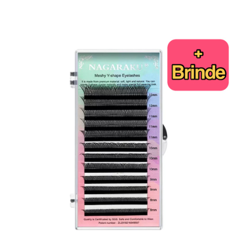 Cílios Nagaraku PRETO Em Y Volume Brasileiro Curvatura D  Original