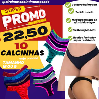 KIT 10 Calcinhas MODELO TANGA CONFORTAVEL DE FABRICA CONFORTO