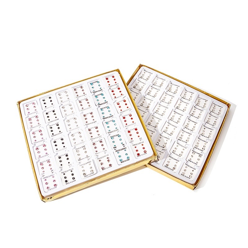 Kit 108 Pares de Brincos strass antialérgico acessórios em Oferta na Shopee