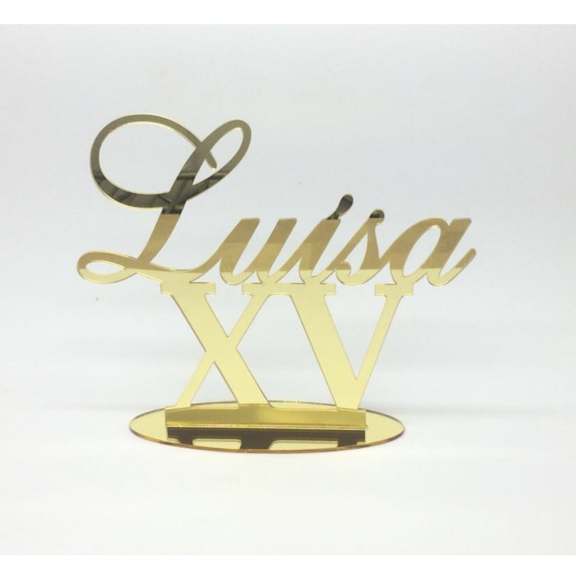 Topo Bolo Acrílico Nome - Comprar com Melhor Preço em Padaria