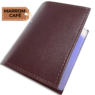 Porta Documentos De Carro Moto Couro Carteira Marrom Café em Oferta na Shopee