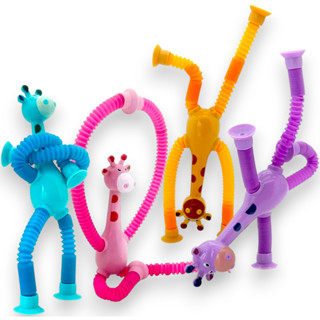 Girafa Pop Tube Brinquedo Infantil Tubo Esticado Com Ventosa TikTok