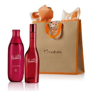Presente natura a escolher: humor proprio e meu primeiro humor ( body splash 200ml e Colônia 75ml ) kit