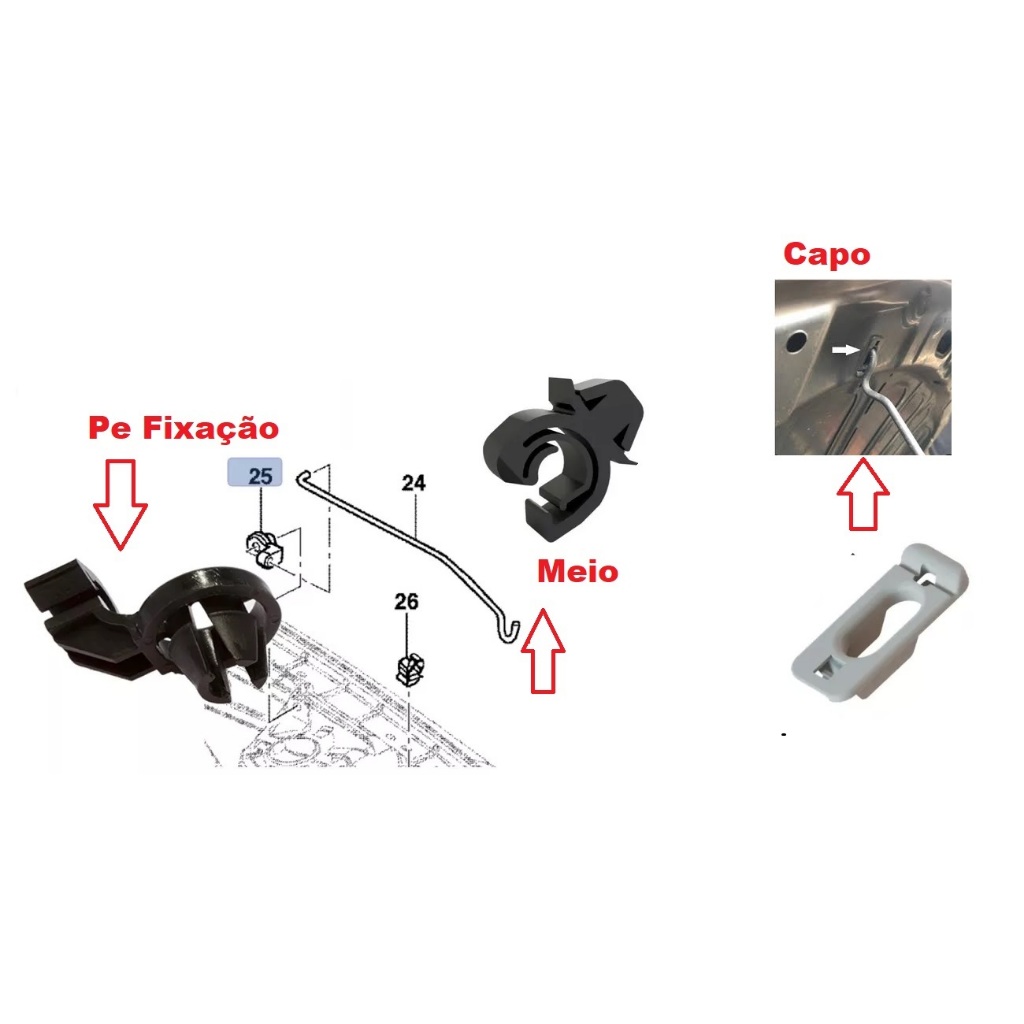 Kit Suporte Presilha Vareta Haste Capo Corsa Celta Prisma Vectra Agile em Oferta na Shopee