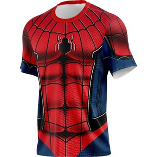 Camiseta Homem Aranha Vermelho Tecido Esportivo