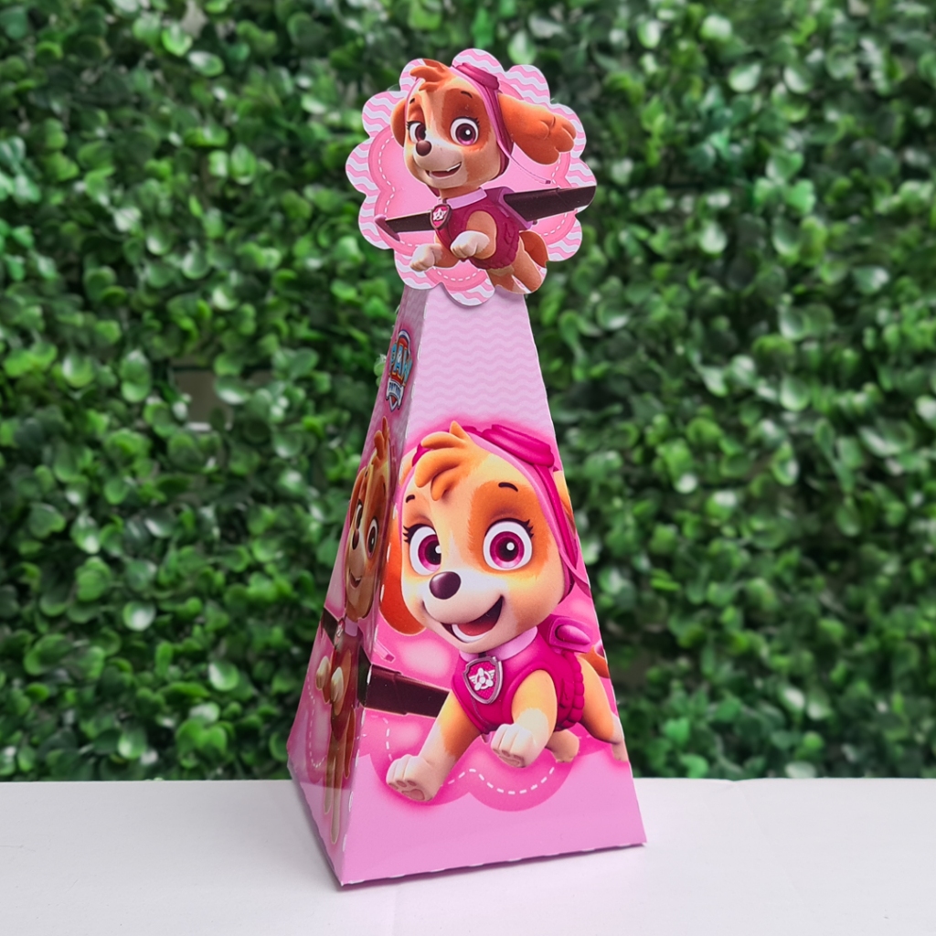 5 ou 10 UN | Caixa Pirâmide para Lembrancinha Anime Patrulha Caninha Skye em Oferta na Shopee