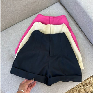 Short Alfaiataria Cintura Alta Short Inspiração Zara Feminino com Bolso Lateral Com ziper