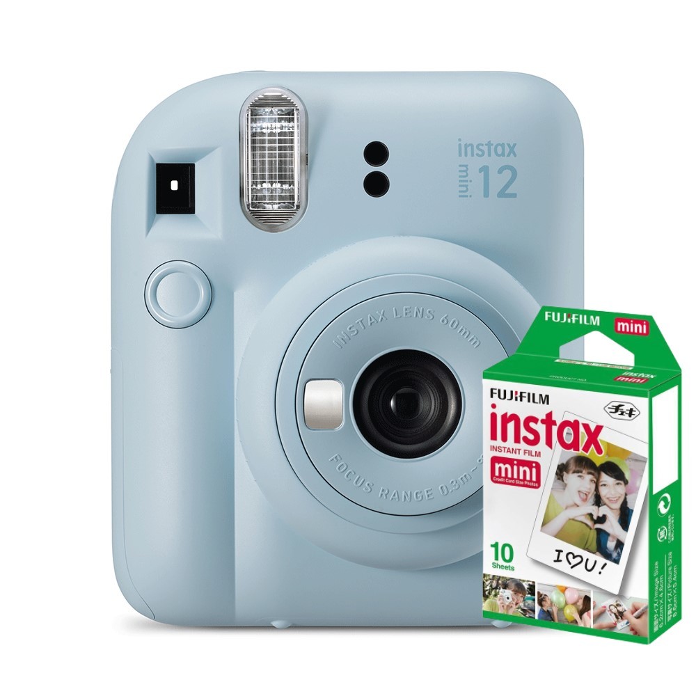 Câmera Instax Mini 12 com 10 filmes - Azul Pastel - Fujifilm