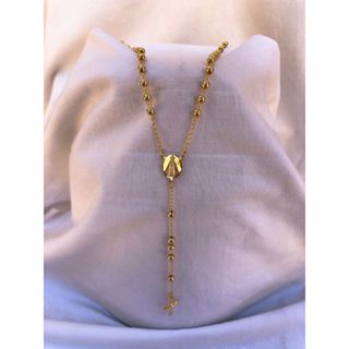 Terço Relicário Colar De Pescoço Folheado Com Imagem Nossa Senhora Aparecida