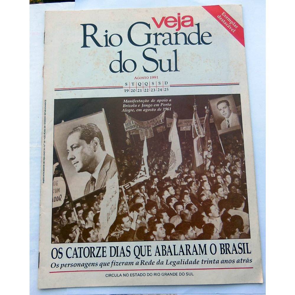 Revista Veja Rio Grande do Sul Leonel Brizola Jango Goulart Ed Motta 1991