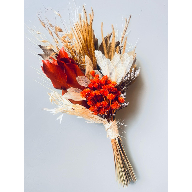 Buquê/Arranjo de Flores Naturais Desidratadas coleção Fantasia pré-wedding, casamento civil, decoração (dura+de 4 anos) em Oferta na Shopee