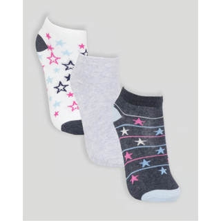 Kit de Meia Feminina Sapatilha 3 Pares Cores e Estampas Sortidas
