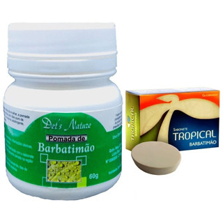 Kit Pomada Barbatimão 60g + 01 Sabonetes 100g - Tratamento Candidíase, Corrimento, HPV.