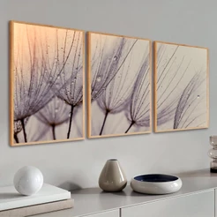 Quadro Decorativo 40X60 Moldura Grande Sala Dente De Leão Moderno