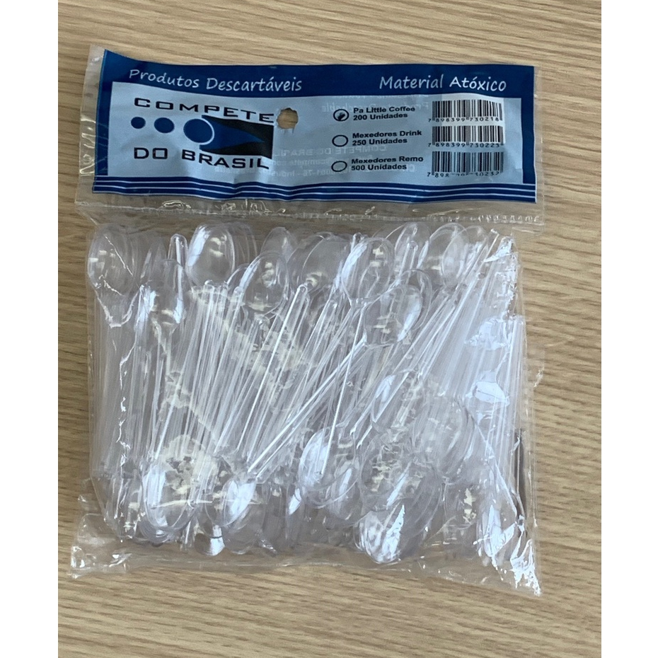 Mini Colher para Café Chá Brigadeiro Doces C/200 Unid Transparente Compete