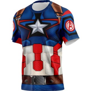 Camiseta Capitão América Tecido Esportivo