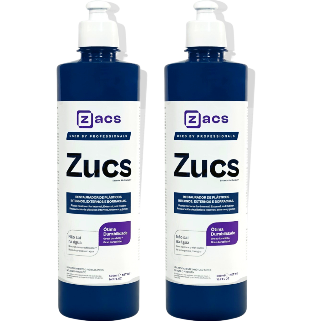 2 Zucs Restaurador de Plástico Interno Externo e Borrachas Zacs