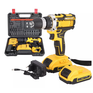 Parafusadeira Furadeira 21v 2 Baterias Com Maleta Completo