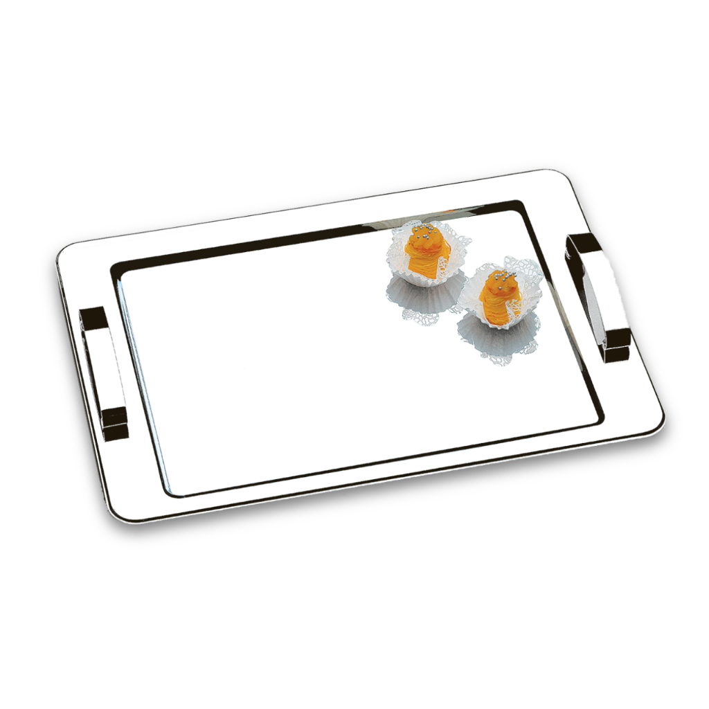 Bandeja com Alça Brinox Átina 40 x 28 cm Aço Inox em Oferta na Shopee