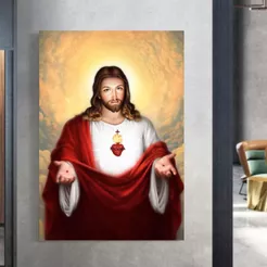 Quadro decorativo religioso GRANDE 4k nosso senhor e salvador Jesus Cristo em 4k