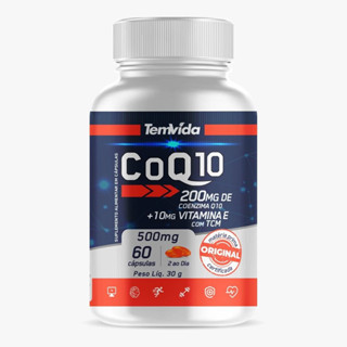 Coenzima Q10 COQ10 + Vitamina E + TCM 60 Cápsulas 500mg Tem Vida