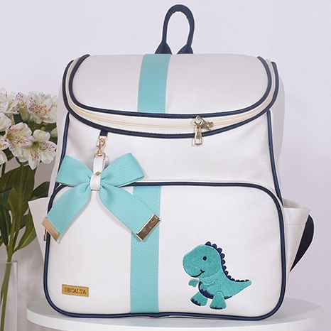 Mochila Maternidade Dino Verde Água  - 01 peça