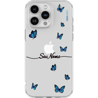 Capa Capinha de Celular Borboletas Personalizada com Nome para Iphone, Galaxy e Moto