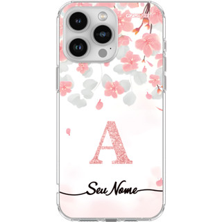 Capa Capinha de Celular Flores De Cerejeira Blossom Personalizada com Nome para Iphone, Galaxy e Moto