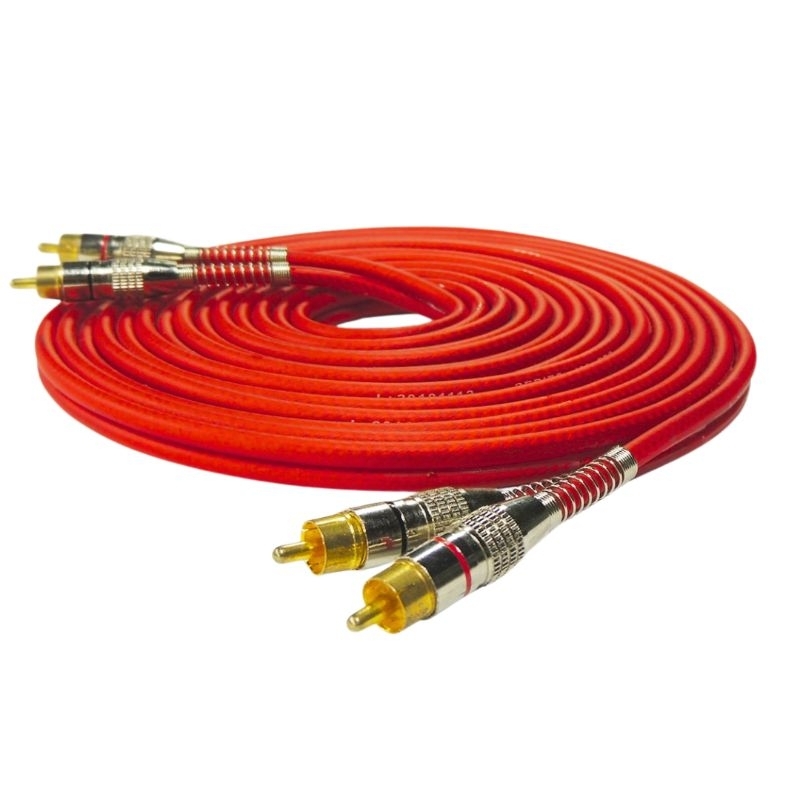 Rca 5mts Blindado Techone vermelho Caixa Bob Amplificador Módulo som automotivo Taramps
