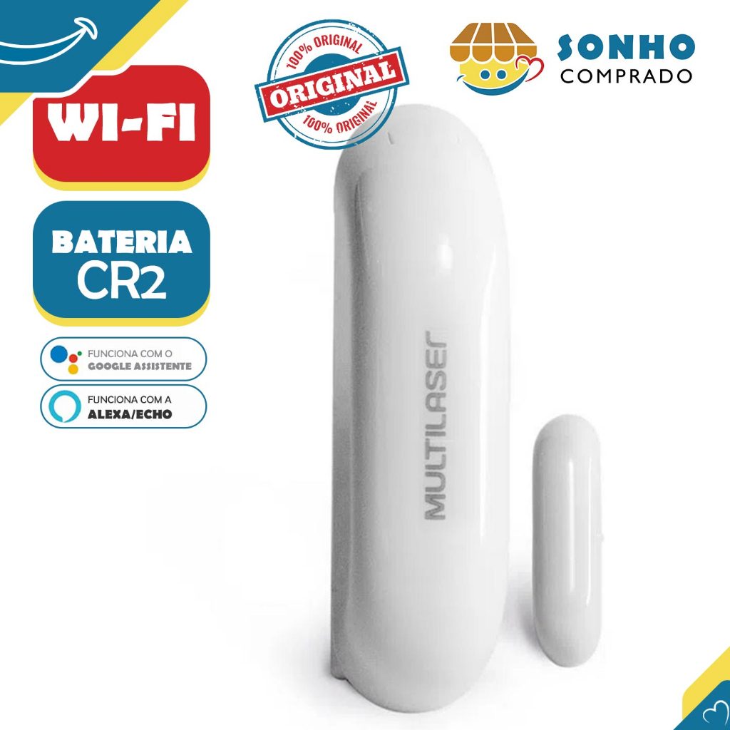 Sensor de Abertura Inteligente Porta e Janela WIFI SE228 Multilaser