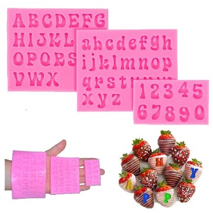 Detalhes do Molde de Silicone Letras Alfabeto P/ Resina Confeitaria Pasta Americana