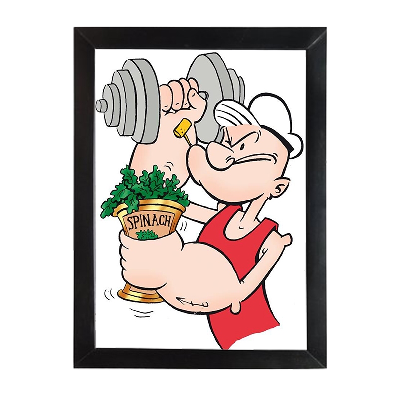 Quadro Decorativo Popeye – Espinafre, Lanchonete, Restaurante e Cozinha, Decoração para Parede