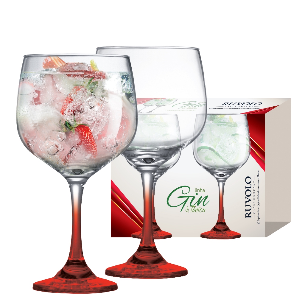 Kit 2 Taças Gin Tonica Drinks Festa Vidro Colors 650ml em Oferta na Shopee