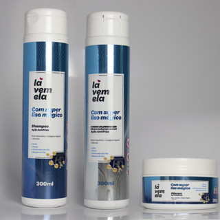 Kit Capilar Lá Vem Ela Com Super Liso Mágico - Shampoo + Condicionador + Mascara