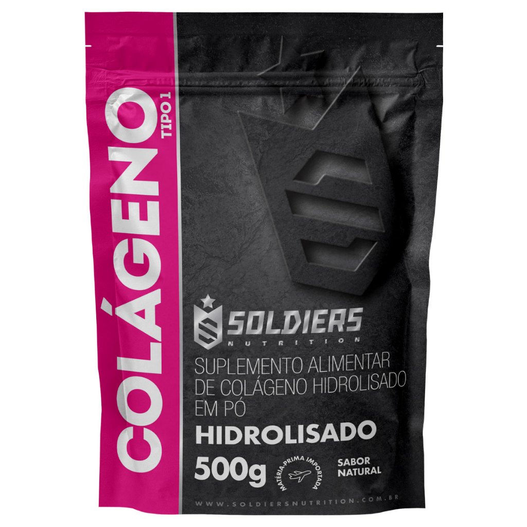 Colágeno Hidrolisado Tipo 1 - 500g - 100% Puro Importado - Soldiers Nutrition