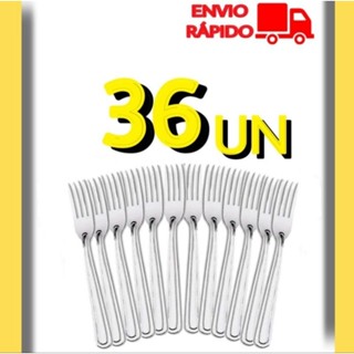 Jogo De Talheres 36 Garfo Talher Aço Inox De Mesa