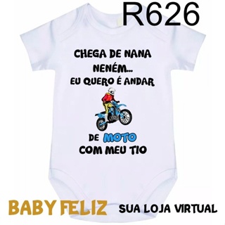 Body Bebê Moto com Tio R626 em Oferta na Shopee