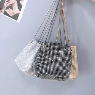 Bolsa Feminina saco de ombro Bolsa Brilho Com Strass De Diamante Corrente Festa Casamento festas Balada WT188-1