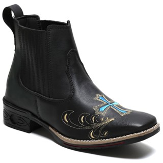 Botina Bota Country Texana Feminina Bico Quadrado