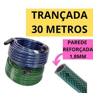 Mangueira De Jardim Trançada 30 Metros Flexível Reforçada Resistente