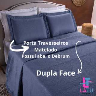 Cobre Leito Dupla Face 3 Peças  - King Size - Com Porta Travesseiros Debrum Matelado