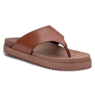 Chinelo Flatform Feminino Papete Birken Confortável Caramelo